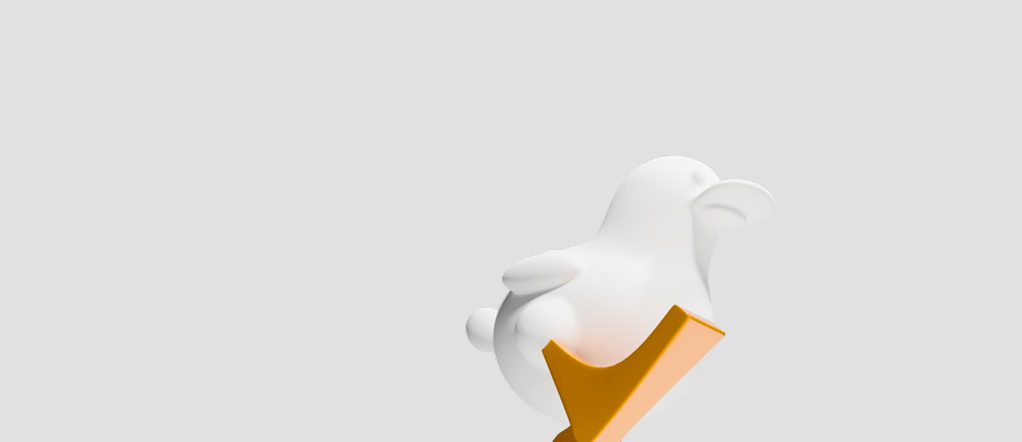 Ducky — 3D render of the robot companion